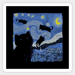 The Starry Cat Night Magnet